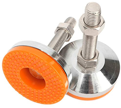 Wolfride Gasea 2pcs Fileté M10 Meubles Heavy Duty Pieds Nivellement Réglables en Acier Niveleurs de Jambes pour Armoires et Tables Support de Pied de Vis Machine Base Dia.60mm