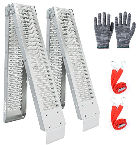 LIEKUMM 2PCS Motorcycle Ramp, 210 x 22 cm Motorbike Ramps for Vans, 440 kg Capacity Van Loading Ramp Folding, Ramps for Mobility Scooters, Dirt Bike, Motorcycle, Trailer, ATV, UTV, Tractor, Lawn Mower