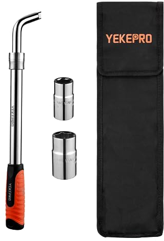 YEKEPRO Extendable Lug Wrench with Flip Sockets, 4PCS Tire Tool Kit