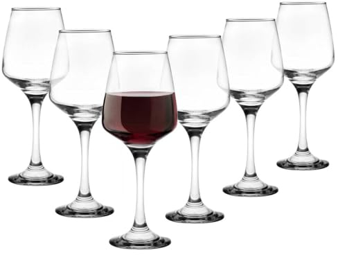 Glasmark KROSNO 1992 Verres à Vin Rouge et Blanc - Lot de 6 - Résistant au Lave-Vaisselle - Transparent - 6x300 ml
