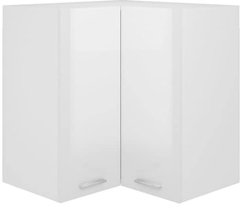 CINDERFUL Eckhängeschrank Hochglanz-Weiß 57x57x60 cm Holzwerkstoff,Eckhängeschrank in HochglanzWeiß: Praktische Stauraumlösung für Ihre Küche Küche, Haushalt & Wohnen Möbel