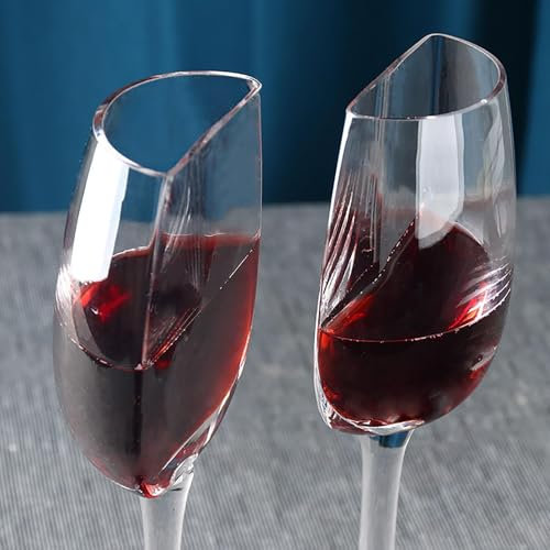 Generico Mezzo Bicchiere Da Vino, 2 Pezzi Mezzo Bicchiere Da Vino Rosso, Mezza Tazza Di A Stelo Lungo Per Vino 140 Ml, Bicchieri Da Vino Per San, Matrimonio, Compleanno, Anniversari