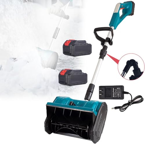 Pala quitanieves eléctrica de litio, barredora de nieve manual eléctrica, ancho de limpieza de 33 cm, función de remoción de nieve ajustable a 45°, desmontable y plegable, ideal para patios de casas