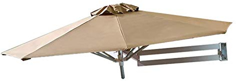 Parasols de jardín paraguas de aluminio de aluminio montado en la pared Parasol, parasol del patio inclinado 8 pies con 8 costillas, jardín/piscina/piscina de poliéster tono parasolas al aire libre