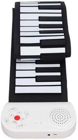 Eujgoov Rolling Up Piano 49 Tasta Elettrica Portatile Tastiera Portatile Pieghevole per Pianoforte con Toni Vibranti e Canzoni Dimostrative