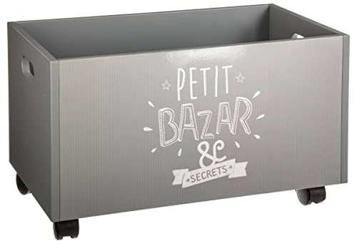 Box in legno su rotelle per bambini - Colore: GRIGIO e BIANCO