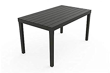 Dmora - Table d'extérieur Vasto, Étagère à manger rectangulaire, Table de jardin polyvalente intérieure et extérieure, 100% Made in Italy, 138x78h72 cm, Anthracite