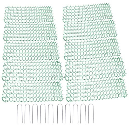 PengGengA Alfombrilla para Gatos con Puntas Cortable Alfombrilla Repelente para Gatos para Valla de Plantas de Jardín (Verde, 49 * 13cm | S, 10piezas)