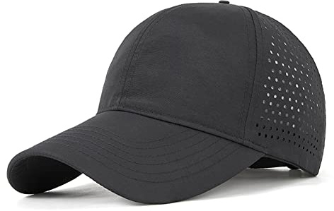 Gorras de béisbol XXL de Gran tamaño, Gorra Deportiva de Malla de Secado rápido para Cabezas Grandes de 22 a 25 Pulgadas, Impermeable y Ligero para Correr., Negro -, XX-Large