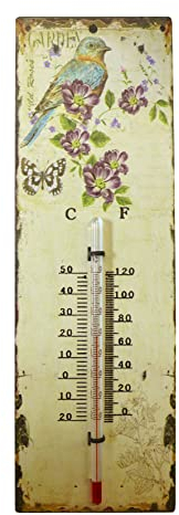 Gartenthermometer Vogel | 25 cm | Außenthermometer Innenthermometer Thermometer | Haus und Garten