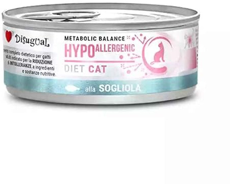 Disugual Dieta | Comida Húmeda para Gatos | 6 Unidades x 85 Gr | Varios Sabores | (6x85Gr, Lenguado Hipoalergénico)