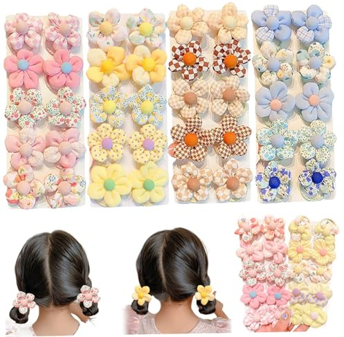 ÉLastiques à Cheveux Pour BéBé 40 Pcs Attaches à Cheveux En Forme De Fleur éLastiques à Cheveux Mignons Sans Dommages Chouchou à Fleurs Attaches Pour Cheveux Pour Enfants BéBéS Filles Accessoires