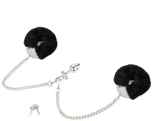 Manette BDSM in Metallo con Analplug - Set Sexy con Butt Plug per Giochi Intimi e Addestramento