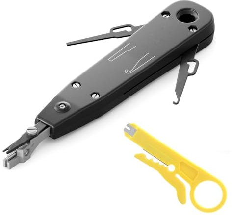 LSA Auflegewerkzeug, Anlegewerkzeug Krone, LSA Plus Auflegewerkzeug, Auflegewerkzeug Netzwerk für Netzwerkdosen, Patchfelder, Auf und Unterputzdosen, Verlegekabel mit Drahtschneider(Schwarz)