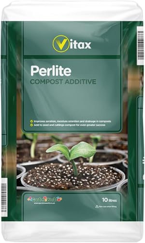 Vitax Horticultural Perlite 10L | Premium Soil Conditioner for Aeration & Drainage | Volcanic Growing Medium for Houseplants, Seedlings & Cuttings | pH Neutral Hydroponic Substrate 10 Litre