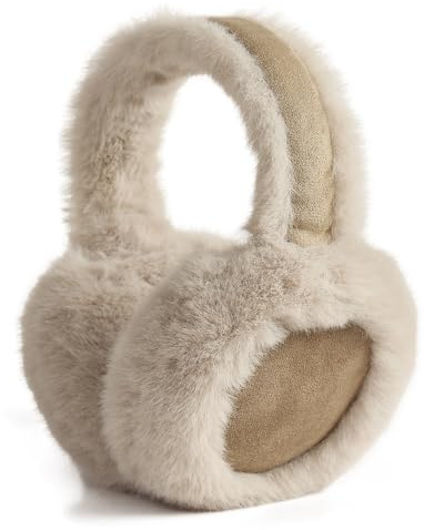Dwenarry Winter Ear Muffs for Women Fluffy Earmuffs Foldable Ear Warmers Ladies Covers for Cold Weather 1Pack