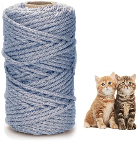 CEASELESLY 6mm*30m Cordel Rascador para Gatos,Cuerda de sisal para Gatos,Natural Rollo de Cordel,Cuerda de Yute Gruesa para Decoración de Jardín y para El árbol Rascador de Gato