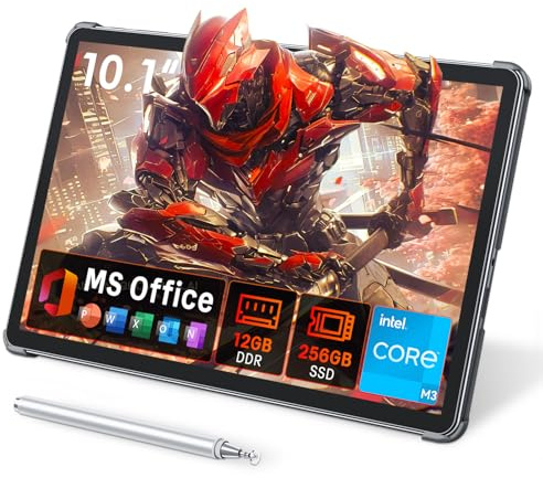 Tylvx 2-in-1 Tablet Win 11-10.1 Touchscreen PC, m3 8100Y up to 3.4GHz, 12GB RAM 256GB SSD, with Stylus & Case for Home, Business, Students, Digital Sketching
