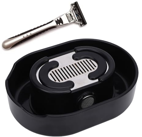 BAOFUYA Razors Rinser Cleaner, Efficient Manual Push Type Shaver Rinser Prevents Clogged Dirty Sinks for Most Hand Shavers