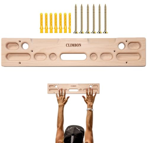 Touche d'escalade – Planche murale en bois, barre de traction de porte | Équipement d'entraînement de roche d'intérieur, outil d'entraînement d'endurance, poignée d'escalade réglable, accessoire