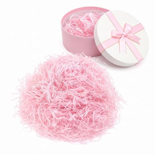 pelriox Geschenkfüllmaterial Geschreddertes Papier 300g, Geeignet für Valentinstags Geburtstags Hochzeits Abschlussfeier Geschenkdekoration (Hellrosa)