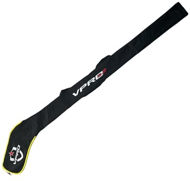 VPRO Hockey Stick Bag - Black with Yellow Trim, Protective Carry Case with Handle