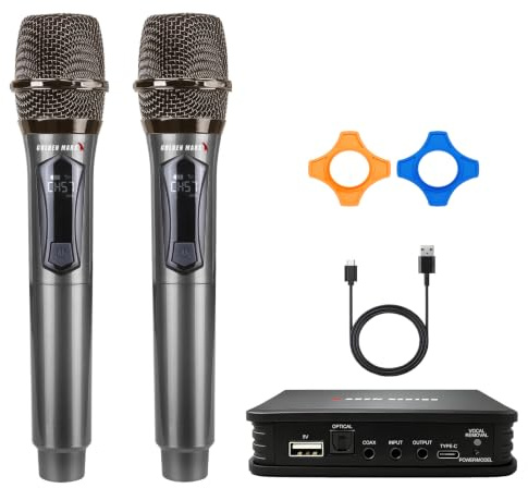 GOLDEN MARS Wireless Microphone System for Karaoke TV and AUX Speaker
