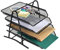 AGPtEK 4 Schubfächer Briefablage Organizer, Metall Mesh, Schreibtisch Dokument Brief Ablage für Zuhause & Büro - Schwarz - MEHRWEG