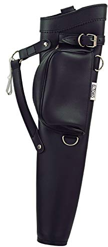 elToro Black Pepper Seitenköcher – 50 cm Pfeilköcher aus hochwertigem Kunstleder mit Gürtelhaken – stilvoller Bogenschieß-Köcher mit Zubehörtasche für Recurvebogen & Langbogen