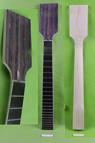 Yinfente Manico di ricambio per chitarra elettrica a 7 corde, manico in acero, tastiera in palissandro, 22 tasti, scala 24,75 pollici, marrone, corde in lega di acciaio
