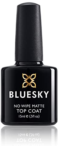 Bluesky Gel Polish, Matte No Wipe Top Coat - Large bottle, Soak-off UV LED Gel Nail Polish, Matte Finish, Long Lasting, Clear, 15ml