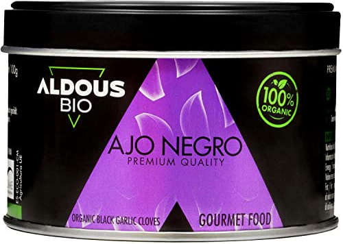 Ail Noir Biologique Authentique - Produit Gourmand - Dents Pelées - Fraîcheur et Saveur Maximales - Sans Plastique - Certification Écologique Officielle 100g