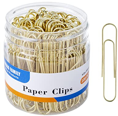 Large Paper Clips, Gold Paper Clips, 2 Inch Paper Clip, Jumbo Paperclips 100/Pack