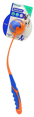 Pet Store The Throw Me Sport Dog Ball Launcher Fetch Dog Toy Ball Thrower Ball 47cm - Blue/Orange