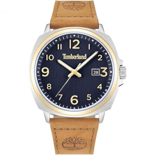 Timberland ACTWELL Uhr für Damen in der Farbe Beige mit Armband aus Leder, Wasserdichtigkeit: 5 bar, Gehäusedurchmesser: 44 mm, TDWLB0030201