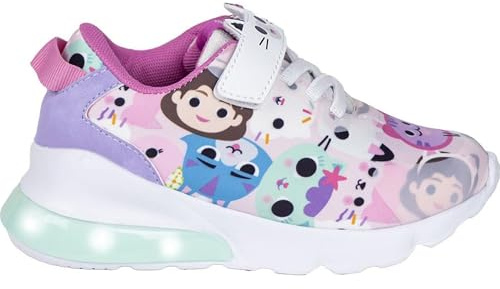 Scarpe da Ginnastica per Bambini Gabby's Dollhouse - Multicolore - 26 - Chiusura in Velcro - Scarpe da Ginnastica con Suola in Eva e Luce LED - Chiusura Posteriore - Prodotto Originale