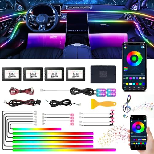 Luces LED Coche 18-en-1 Control App Tiras Interior Atmósfera Ambiental