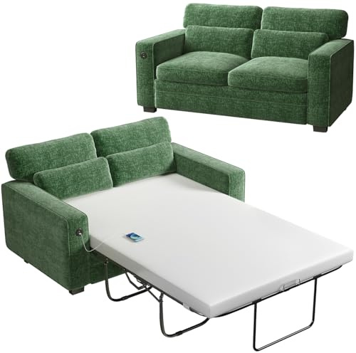 Marsail Pull Out Sofa Bed, Green