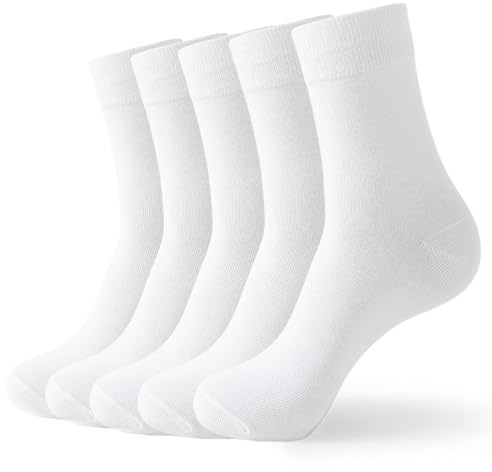 Wamicu 5 Paires Chaussettes Homme 43-46, Thin Mi-mollet Chaussettes en Coton Peigné de Sport Super Douces Respirantes pour Travail Affaires Loisirs