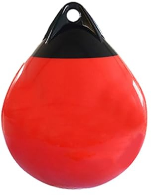 L6NqIAG Parabordi for Barche ad Alta Resistenza, Rotondi, con Boa di Ancoraggio, Protezione Gonfiabile for ormeggio Marino, Rosso Barca Parabordo Palla