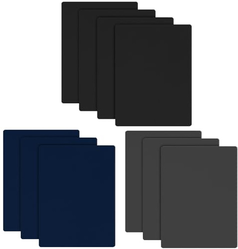 Euqvunn Toppe Autoadesive in Nylon, 10 Pcs Stoffa Adesiva per Riparazioni (20 x 15 cm), Nylon ad Alta Resistenza, Impermeabile, Toppe Adesive per Tessuti per Tende, Giacche, Zaini (Nero/Blu/Grigio)