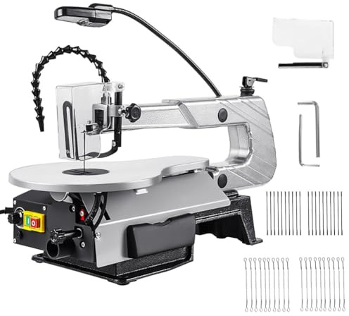 Sega a scorrimento 16 pollici 150 W per legno con 20 seghe, 400-1600 giri/min, tavolo regolabile 0-45°, profondità di taglio 57 mm