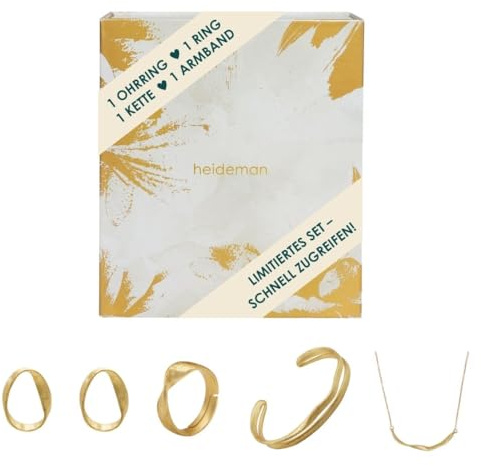 Heideman Damen Schmuck Adventskalender Fineline 4er Adventsbox gold farbend