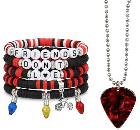 Stranger Friendship Inspirerat Armband och Halsband, 6 St. Friends Don't Lie Armband och Halsband, Smycken och Accessoarer, Presenter Till Stranger Fans, Vänner och älskare