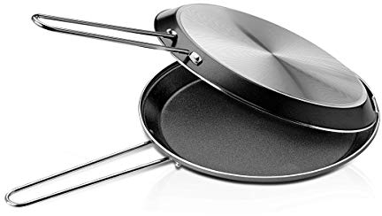 MOPITA Q.b. GIRAFRITTATA Antiaderente Ø26 cm 2 Padelle Frittata per tutti i piani cottura (No Induzione) Antiaderente 4 strati, Fondo Alluminio 2 mm, con chiusura ermetica, Made in Italy