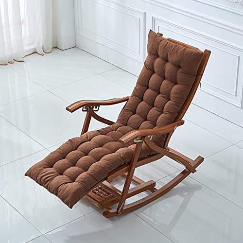 GGoty, cuscini per sdraio da giardino, spessi 8 cm, cuscini per sedie a dondolo da giardino, cuscini per sedie da interni ed esterni per mobili reclinabili (120 x 50 cm, marrone)