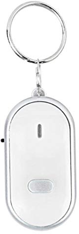 Localisateur de Clé Sifflet électronique Recherche de Clé Commande Vocale Dispositif Anti-Perte Sifflet Recherche de Clé Traceur de Porte-clés(Blanc), Système D'alarme