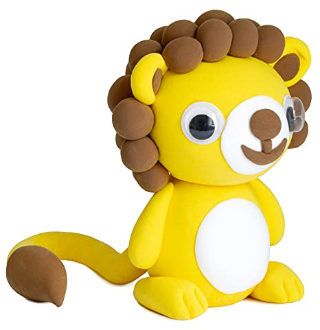 Clay Pals Lion - Easy Sculpt Fun Fast Air Drying Non Toxic Quick Dry Ultra Light Creative Clay Art and Craft Modelling Set for Kids