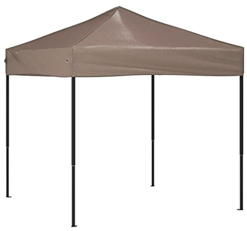 vidaXL Tente de Réception Pliable Belvédère de Camping Pavillon d'Extérieur Tonnelle de Jardin Chapiteau Patio Terrasse Taupe 2x2 m