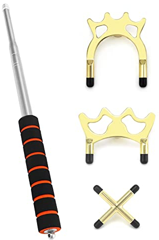 QWOKR Telescopic Snooker Cue Stick Bridge with 3 Brass Bridge Heads, 13.5~59 Inches, Pool Table Accessories